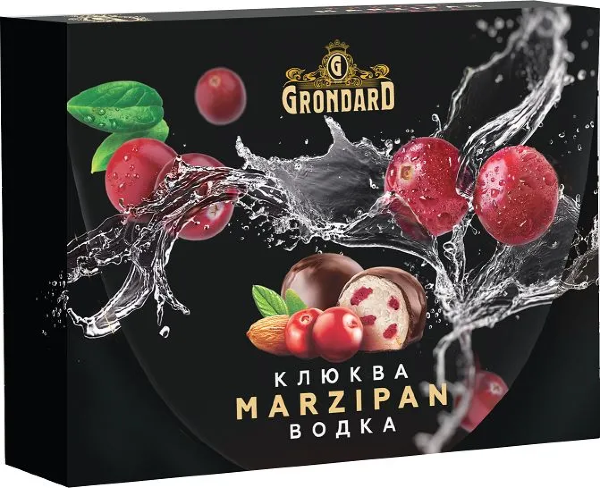№1 TM Grondard       (10186) Конфеты глазированные Марципановые Клюква и Водка, 98г  в Тюмени