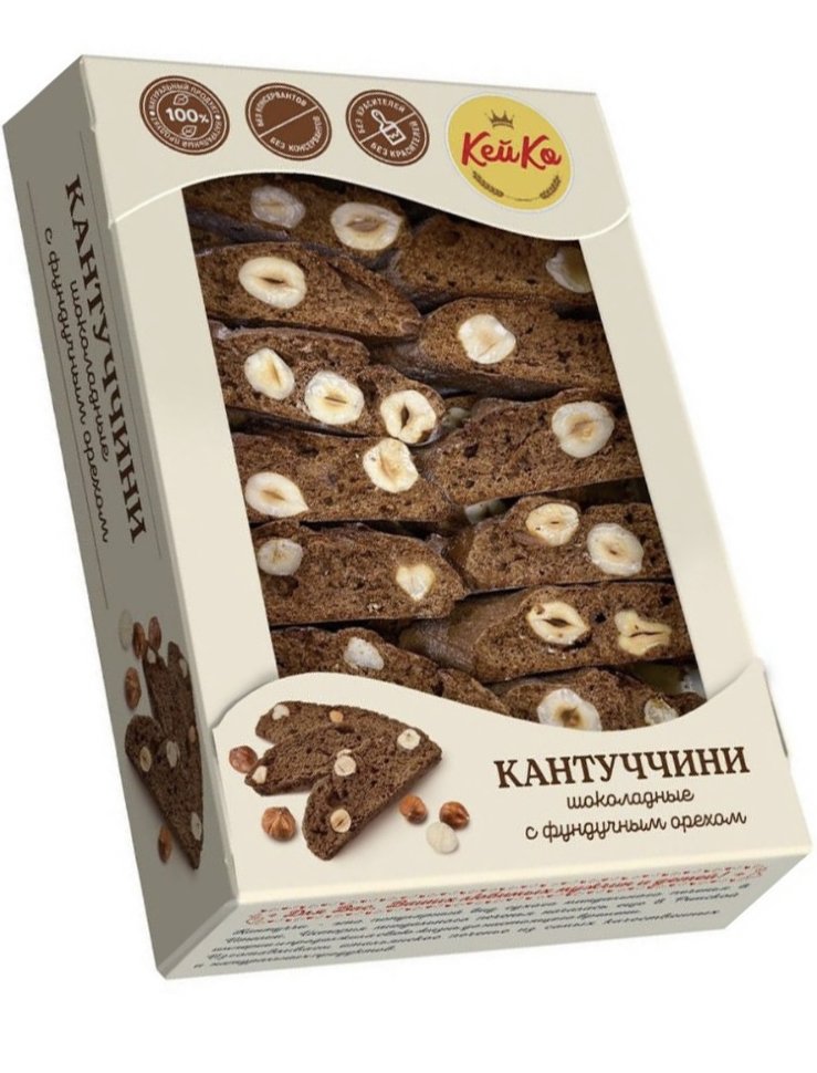  Кей Ко Кантуччини шоколадные с фундучным орехом, 200г  в Тюмени